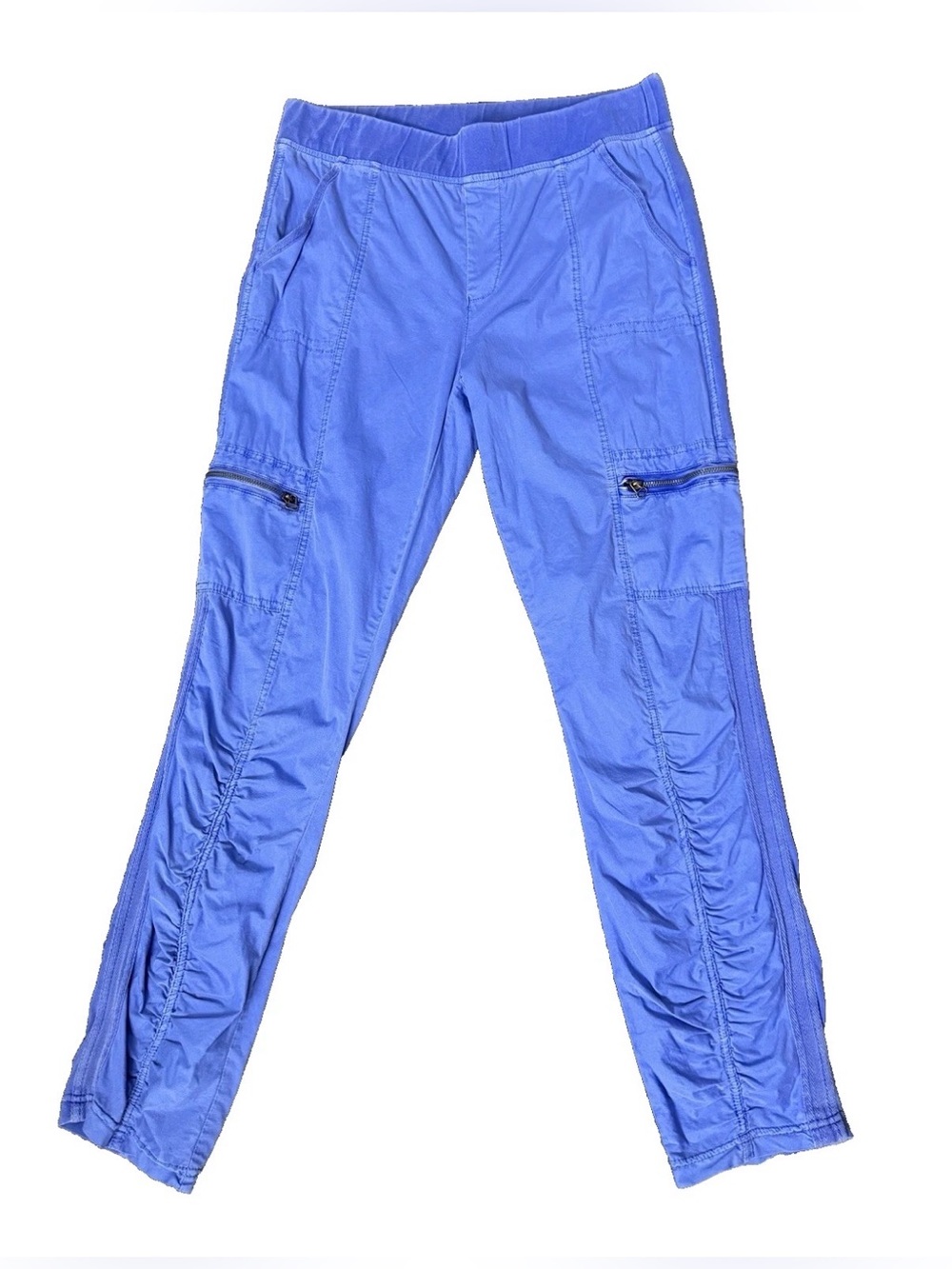 XCVI Wearables Malanda Pants Sapphire Large Ruched Hem Contrast Fabric Cargo